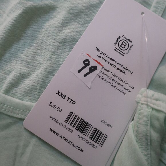 NWT Womens Athleta Mint Sorbet Scoop Neck Organic Daily Tank Top XXS - Picture 10 of 10